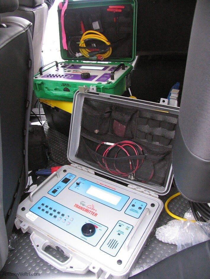 As seen above, two portable testers—one blue 