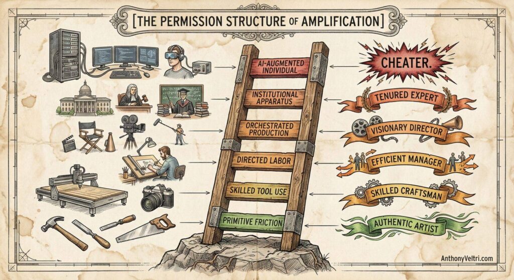 A detailed infographic shows a ladder labeled 