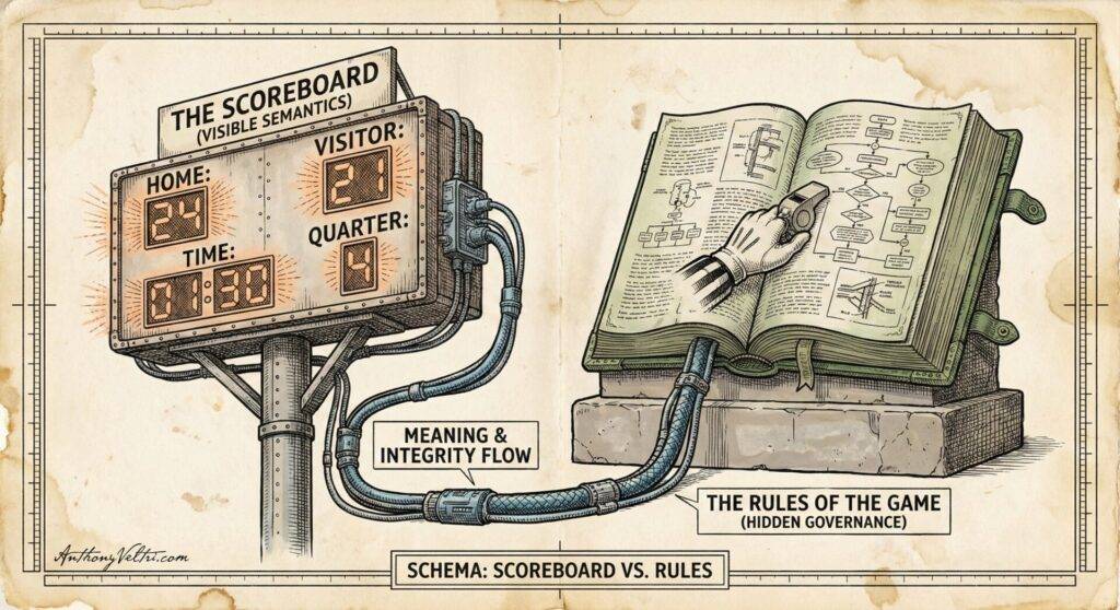 An illustration shows a digital scoreboard labeled 