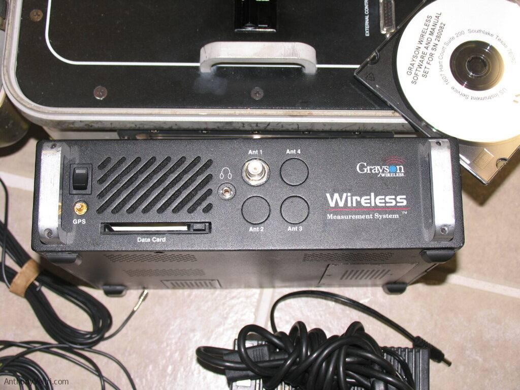 This image illustrates a “Grays n” wireless measurement unit with connectivity options and software, as seen in typical setups.